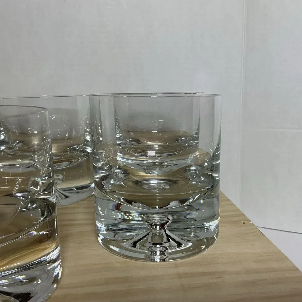 HTF CRATE & BARREL POLAND CLEAR KROSNO BUBBLE DOF GLASS Set Of 6